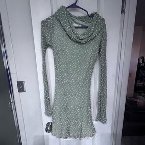 Vintage A'Reve 💋Sweater Dress Loose Knit Long Sleeve Midi Lace